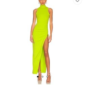 Superdown Janet Slit Midi Dress in Lime